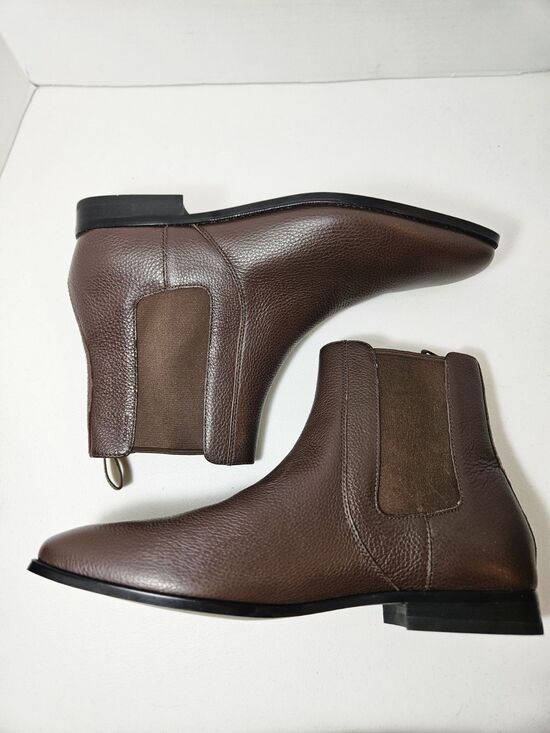 Coach Graham Chelsea Boot Leather Ankle Boots Almond Toe Pull On Size Men\'s 13D